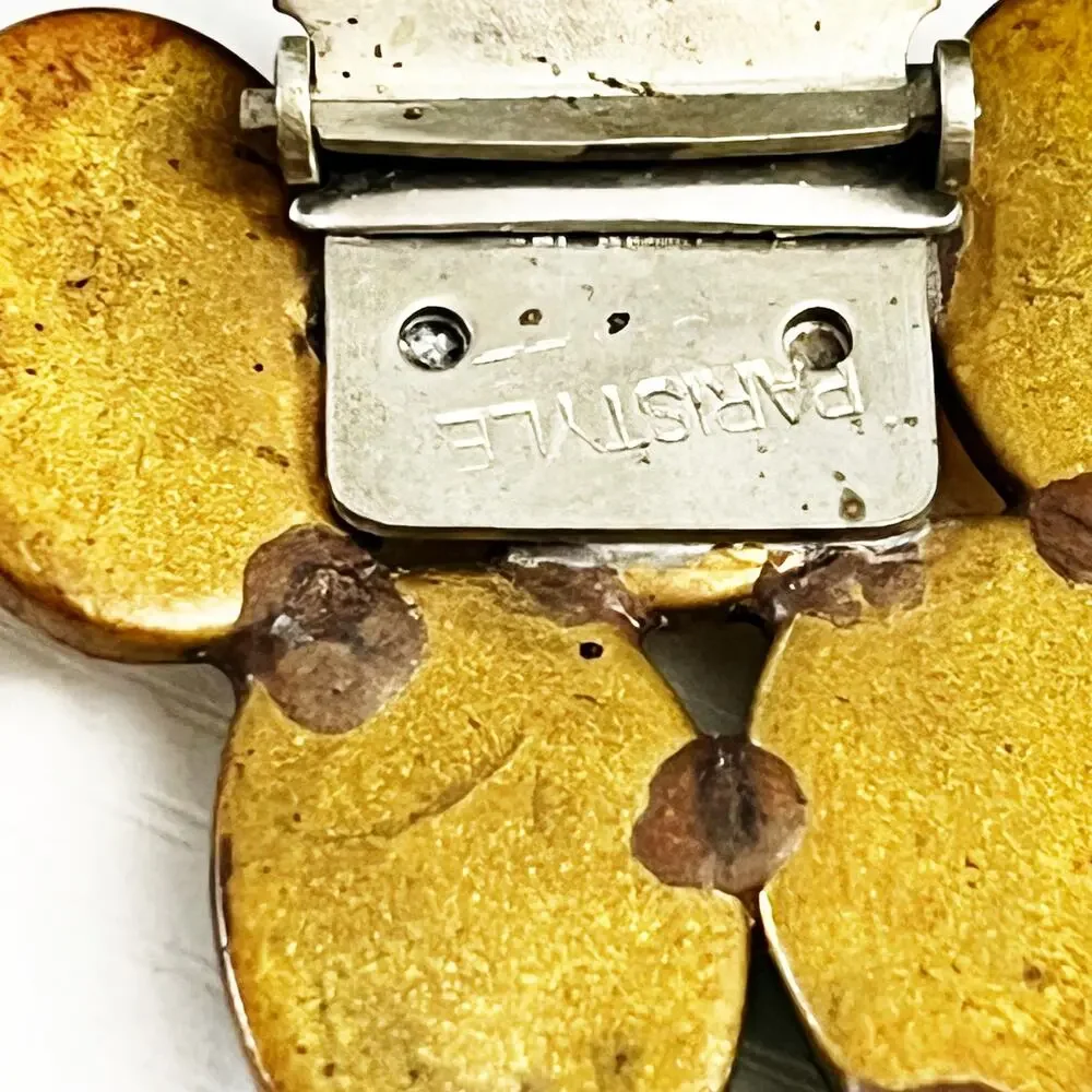 Antique Paristyle Button Co. Cabochon Glass Dress Clips Set Vintage Jewelry